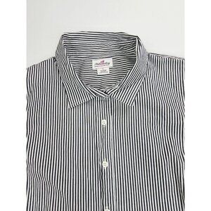 J. Crew Haberdashery Size Large Womens Black White Strip Long Sleeve Shirt